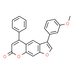 ChemSpider 2D Image | 3-(3-Methoxyphenyl)-5-phenyl-7H-furo[3,2-g]chromen-7-one | C24H16O4