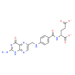 ChemSpider 2D Image | (2R)-2-[(4-{[(2-Amino-4-oxo-1,4-dihydro-6-pteridinyl)methyl]amino}benzoyl)amino]pentanedioate | C19H17N7O6