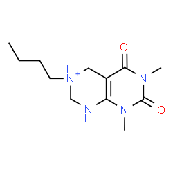 ChemSpider 2D Image | 3-Butyl-6,8-dimethyl-5,7-dioxo-1,2,3,4,5,6,7,8-octahydropyrimido[4,5-d]pyrimidin-3-ium | C12H21N4O2