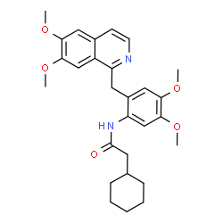 ChemSpider 2D Image | 2-Cyclohexyl-N-{2-[(6,7-dimethoxy-1-isoquinolinyl)methyl]-4,5-dimethoxyphenyl}acetamide | C28H34N2O5