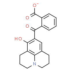 ChemSpider 2D Image | 2-[(8-Hydroxy-2,3,6,7-tetrahydro-1H,5H-pyrido[3,2,1-ij]quinolin-9-yl)carbonyl]benzoate | C20H18NO4