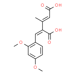 ChemSpider 2D Image | (2E,4Z)-4-(2,4-Dimethoxybenzylidene)-3-methyl-2-pentenedioic acid | C15H16O6