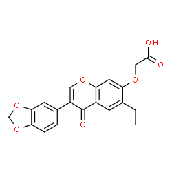 ChemSpider 2D Image | {[3-(1,3-Benzodioxol-5-yl)-6-ethyl-4-oxo-4H-chromen-7-yl]oxy}acetic acid | C20H16O7