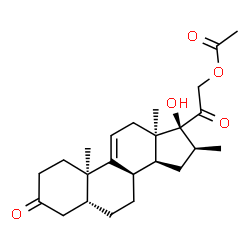 ChemSpider 2D Image | (5beta,8alpha,10alpha,13alpha,16beta,17alpha)-17-Hydroxy-16-methyl-3,20-dioxopregn-9(11)-en-21-yl acetate | C24H34O5
