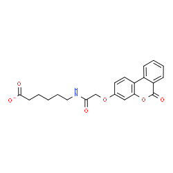 ChemSpider 2D Image | 6-({[(6-Oxo-6H-benzo[c]chromen-3-yl)oxy]acetyl}amino)hexanoate | C21H20NO6