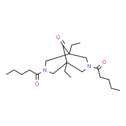 ChemSpider 2D Image | 1,5-Diethyl-3,7-dipentanoyl-3,7-diazabicyclo[3.3.1]nonan-9-one | C21H36N2O3