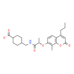ChemSpider 2D Image | 4-[({(2S)-2-[(8-Methyl-2-oxo-4-propyl-2H-chromen-7-yl)oxy]propanoyl}amino)methyl]cyclohexanecarboxylate | C24H30NO6
