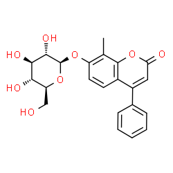 ChemSpider 2D Image | 8-Methyl-2-oxo-4-phenyl-2H-chromen-7-yl beta-L-glucopyranoside | C22H22O8