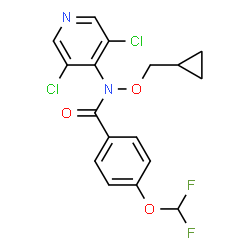 ChemSpider 2D Image | N-(Cyclopropylmethoxy)-N-(3,5-dichloro-4-pyridinyl)-4-(difluoromethoxy)benzamide | C17H14Cl2F2N2O3