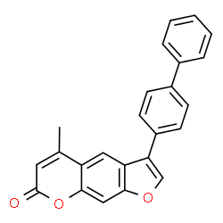 ChemSpider 2D Image | 3-(4-Biphenylyl)-5-methyl-7H-furo[3,2-g]chromen-7-one | C24H16O3