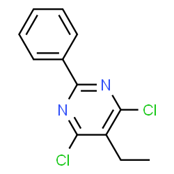 ChemSpider 2D Image | 4,6-Dichloro-5-ethyl-2-phenylpyrimidine | C12H10Cl2N2