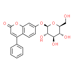 ChemSpider 2D Image | 2-Oxo-4-phenyl-2H-chromen-7-yl beta-L-glucopyranoside | C21H20O8