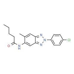 ChemSpider 2D Image | N-[2-(4-Chlorophenyl)-6-methyl-2H-benzotriazol-5-yl]pentanamide | C18H19ClN4O