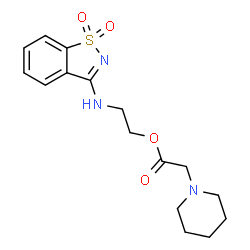 ChemSpider 2D Image | 2-[(1,1-Dioxido-1,2-benzothiazol-3-yl)amino]ethyl 1-piperidinylacetate | C16H21N3O4S