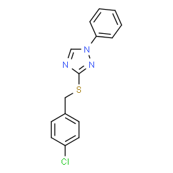 ChemSpider 2D Image | 3-[(4-Chlorobenzyl)sulfanyl]-1-phenyl-1H-1,2,4-triazole | C15H12ClN3S