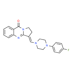 ChemSpider 2D Image | (3E)-3-{[4-(4-Fluorophenyl)-1-piperazinyl]methylene}-2,3-dihydropyrrolo[2,1-b]quinazolin-9(1H)-one | C22H21FN4O