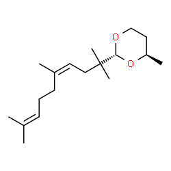 ChemSpider 2D Image | (2R,4R)-4-Methyl-2-[(4Z)-2,5,9-trimethyl-4,8-decadien-2-yl]-1,3-dioxane | C18H32O2
