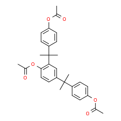 ChemSpider 2D Image | 4-(2-{2-Acetoxy-5-[2-(4-acetoxyphenyl)-2-propanyl]phenyl}-2-propanyl)phenyl acetate | C30H32O6