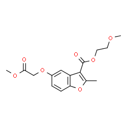 ChemSpider 2D Image | 2-Methoxyethyl 5-(2-methoxy-2-oxoethoxy)-2-methyl-1-benzofuran-3-carboxylate | C16H18O7