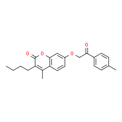 ChemSpider 2D Image | 3-Butyl-4-methyl-7-[2-(4-methylphenyl)-2-oxoethoxy]-2H-chromen-2-one | C23H24O4