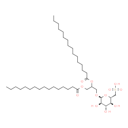 ChemSpider 2D Image | 2,3-Bis(palmitoyloxy)propyl 6-deoxy-6-sulfo-alpha-D-glucopyranoside | C41H78O12S