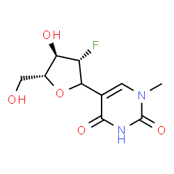 ChemSpider 2D Image | (1xi)-1,4-Anhydro-2-deoxy-2-fluoro-1-(1-methyl-2,4-dioxo-1,2,3,4-tetrahydro-5-pyrimidinyl)-D-arabinitol | C10H13FN2O5