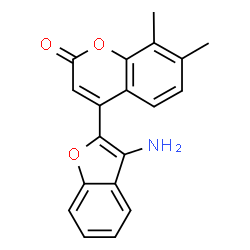 ChemSpider 2D Image | 4-(3-Amino-1-benzofuran-2-yl)-7,8-dimethyl-2H-chromen-2-one | C19H15NO3