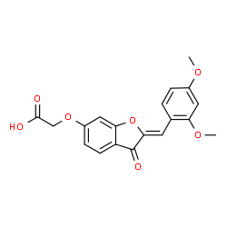 ChemSpider 2D Image | {[(2Z)-2-(2,4-Dimethoxybenzylidene)-3-oxo-2,3-dihydro-1-benzofuran-6-yl]oxy}acetic acid | C19H16O7