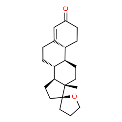 ChemSpider 2D Image | Spiro(estr-4-ene-17,2'(3'H)-furan)-3-one, 4',5'-dihydro-, (17beta)- | C21H30O2