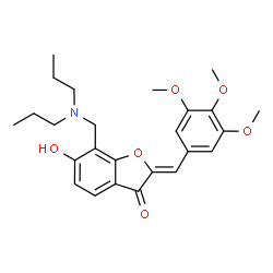 ChemSpider 2D Image | (2Z)-7-[(Dipropylamino)methyl]-6-hydroxy-2-(3,4,5-trimethoxybenzylidene)-1-benzofuran-3(2H)-one | C25H31NO6