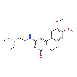 ChemSpider 2D Image | 2-{[2-(Diethylamino)ethyl]amino}-9,10-dimethoxy-6,7-dihydro-4H-pyrimido[6,1-a]isoquinolin-4-one | C20H28N4O3