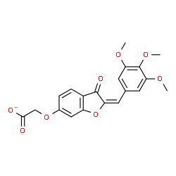 ChemSpider 2D Image | {[(2E)-3-Oxo-2-(3,4,5-trimethoxybenzylidene)-2,3-dihydro-1-benzofuran-6-yl]oxy}acetate | C20H17O8