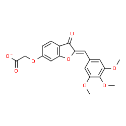 ChemSpider 2D Image | {[(2Z)-3-Oxo-2-(3,4,5-trimethoxybenzylidene)-2,3-dihydro-1-benzofuran-6-yl]oxy}acetate | C20H17O8