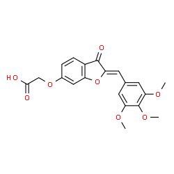 ChemSpider 2D Image | {[(2Z)-3-Oxo-2-(3,4,5-trimethoxybenzylidene)-2,3-dihydro-1-benzofuran-6-yl]oxy}acetic acid | C20H18O8