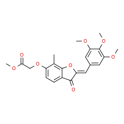 ChemSpider 2D Image | Methyl {[(2Z)-7-methyl-3-oxo-2-(3,4,5-trimethoxybenzylidene)-2,3-dihydro-1-benzofuran-6-yl]oxy}acetate | C22H22O8