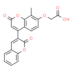 ChemSpider 2D Image | [(8'-Methyl-2,2'-dioxo-2H,2'H-3,4'-bichromen-7'-yl)oxy]acetic acid | C21H14O7