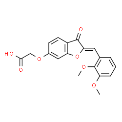 ChemSpider 2D Image | {[(2Z)-2-(2,3-Dimethoxybenzylidene)-3-oxo-2,3-dihydro-1-benzofuran-6-yl]oxy}acetic acid | C19H16O7