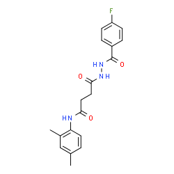 ChemSpider 2D Image | N-(2,4-Dimethylphenyl)-4-[2-(4-fluorobenzoyl)hydrazino]-4-oxobutanamide | C19H20FN3O3