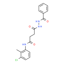 ChemSpider 2D Image | 4-(2-Benzoylhydrazino)-N-(3-chloro-2-methylphenyl)-4-oxobutanamide | C18H18ClN3O3