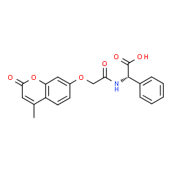 ChemSpider 2D Image | (2S)-({[(4-Methyl-2-oxo-2H-chromen-7-yl)oxy]acetyl}amino)(phenyl)acetic acid | C20H17NO6
