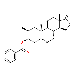 ChemSpider 2D Image | (2beta,3alpha,5beta)-2-Methyl-17-oxoandrostan-3-yl benzoate | C27H36O3