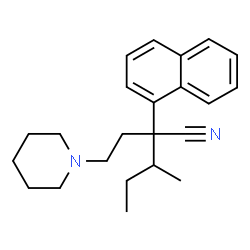 ChemSpider 2D Image | 3-Methyl-2-(1-naphthyl)-2-[2-(1-piperidinyl)ethyl]pentanenitrile | C23H30N2