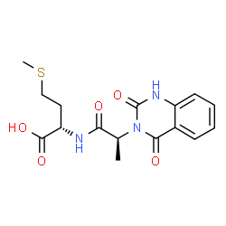ChemSpider 2D Image | N-[(2S)-2-(2,4-Dioxo-1,4-dihydro-3(2H)-quinazolinyl)propanoyl]-L-methionine | C16H19N3O5S