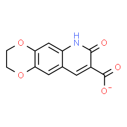 ChemSpider 2D Image | 7-Oxo-2,3,6,7-tetrahydro[1,4]dioxino[2,3-g]quinoline-8-carboxylate | C12H8NO5