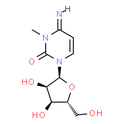 ChemSpider 2D Image | (4E)-4-Imino-3-methyl-1-(alpha-D-ribofuranosyl)-3,4-dihydro-2(1H)-pyrimidinone | C10H15N3O5
