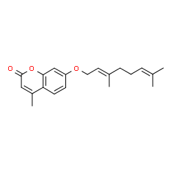 ChemSpider 2D Image | 2H-1-Benzopyran-2-one, 7-((3,7-dimethyl-2,6-octadienyl)oxy)-4-methyl- | C20H24O3