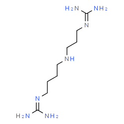 ChemSpider 2D Image | 2-[3-({4-[(Diaminomethylene)amino]butyl}amino)propyl]guanidine | C9H23N7