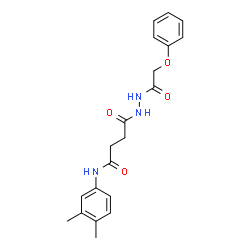 ChemSpider 2D Image | N-(3,4-Dimethylphenyl)-4-oxo-4-[2-(phenoxyacetyl)hydrazino]butanamide | C20H23N3O4