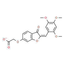 ChemSpider 2D Image | {[(2E)-3-Oxo-2-(2,4,5-trimethoxybenzylidene)-2,3-dihydro-1-benzofuran-6-yl]oxy}acetate | C20H17O8