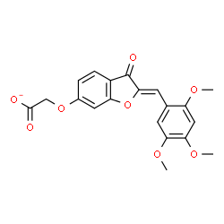 ChemSpider 2D Image | {[(2Z)-3-Oxo-2-(2,4,5-trimethoxybenzylidene)-2,3-dihydro-1-benzofuran-6-yl]oxy}acetate | C20H17O8